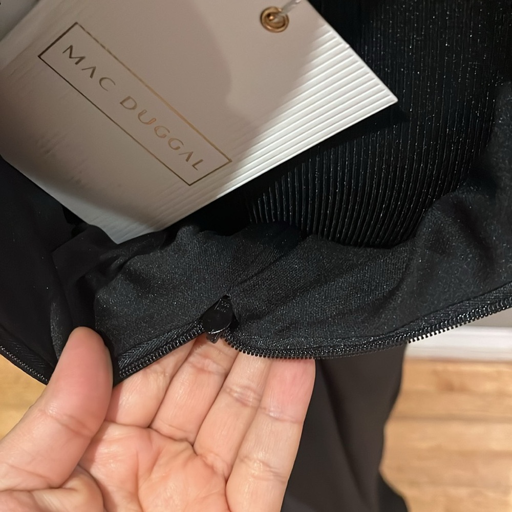 MAC DUGGAL Beaded Illusion High Neck Jersey Skirt Trumpet Gown NWT - Picture 14 of 17